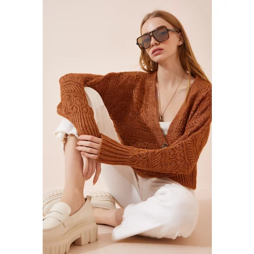 Happiness İstanbul Cardigan - Brown - Oversize