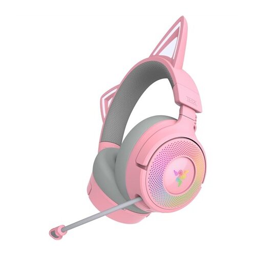 Razer naglavne brezžične gaming slušalke Kraken Kitty V3 Pro, roza Cene