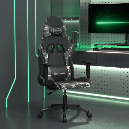The Living Store Masažni gaming stol črno in kamuflažno umetno usnje - Gaming Stol, (21625011) Cene