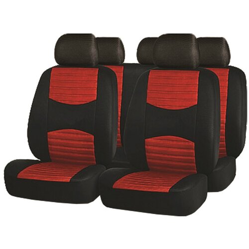  Set presvlaka za automobilska sjedala (crno-crvene boje, 100 % poliester) Slike
