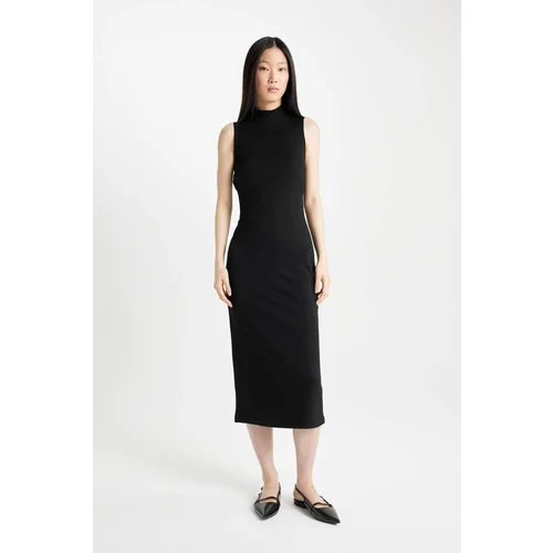 Defacto Bodycon Half Turtleneck Sleeveless Midi Dress