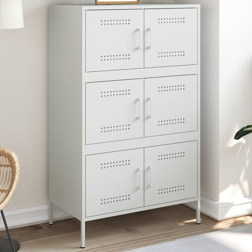  The Living Store Visoka omara bela 68x39x113 cm jeklo - Visoka Omara, (21495603) Cene