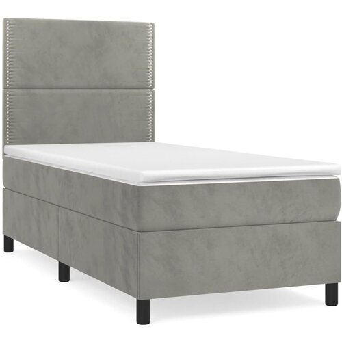Maison Chic Box spring postelja - Vzmetna postelja z vzmetnico svetlo siv 90x190 cm žamet SL6940, (21907873) Cene