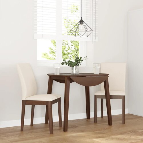 VidaXL Jedilni stoli z blazinami 2 kosa Brown Solid Wood Rubber Slike