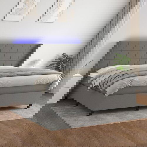 The Living Store Box spring postelja z vzmetnico LED temno siva 180x200 cm blago - Box Spring Postelja, (21516606) Slike