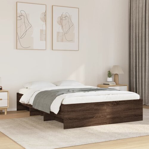 Furnova Posteljni okvir rjav hrast 135x190 cm inženirski les, (21934604) Slike