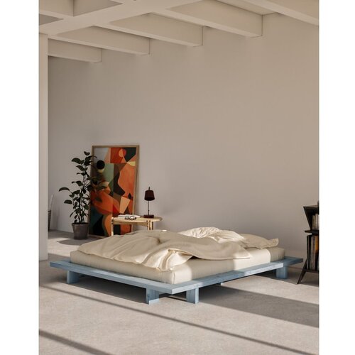 Karup Design Svijetlo plavi bračni krevet od masivnog bora s podnicom 180x200 cm Japan &amp;ndash; Slike