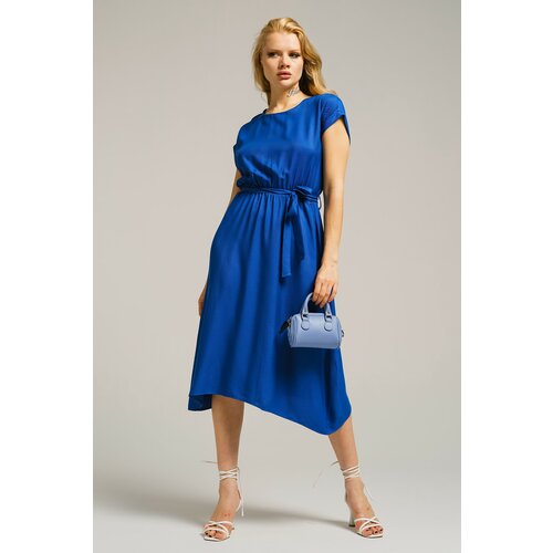armonika Women's Dark Blue Elastic Tie Waist Dress Slike