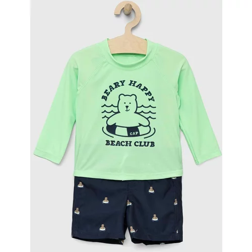 GAP Dječji set za kupanje: kratke hlače i majica boja: zelena