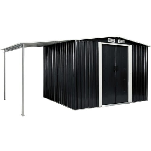 VidaXL Vrtna lopa z drsnimi vrati antracitna 386x205x178 cm jeklo, (20831246) Slike