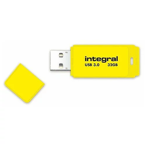 Integral USB ključ Neon, rumen, 32 GB