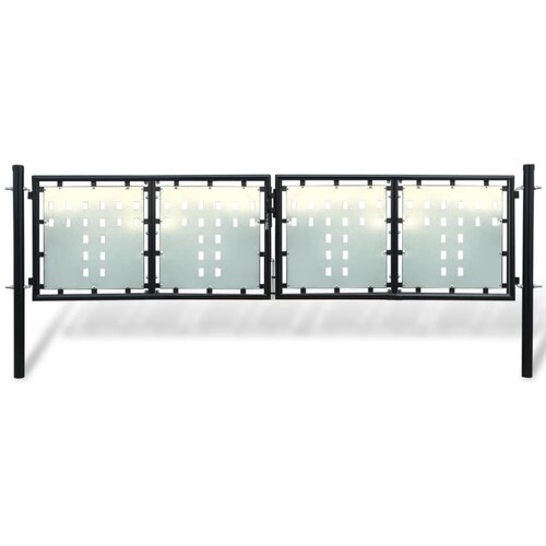 vidaXL Enojna ograjna vrata 300x150 cm črna Cene