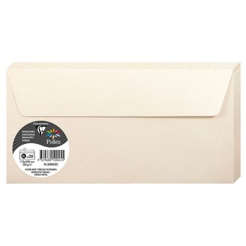 Clairefontaine kuverte Pollen 110x220mm 120gr perlasto cream 1/20 Cijene
