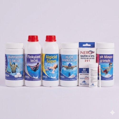 Set hemije za održavanje bazena Premium Paket, 6 proizvoda Slike