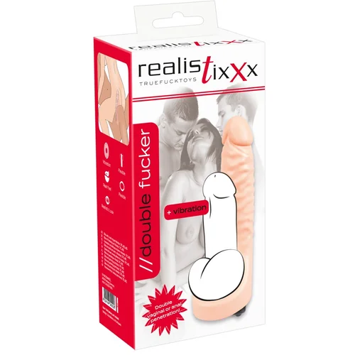 Realistixxx Double Fucker - crni analni vibrator na remenu