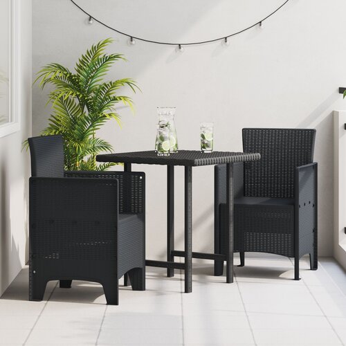 VidaXL Vrtna stolica Set od 2 Antracit Plastika Standard Izdržljivo Slike