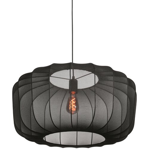 Anne Light & Home Japandi viseča svetilka črna s tekstilnim odtenkom 60 cm - Sable Cene