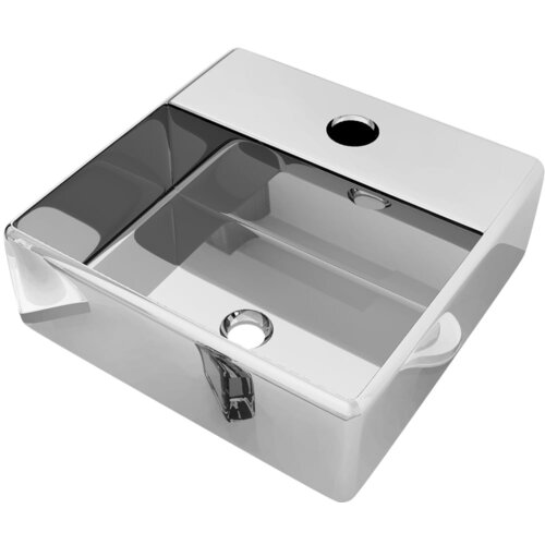 Maison Chic Umivalnik - Kopalna umivalnik - Lavabo z odprtino za pipo 38x30x11,5 cm keramičen srebrn, (21684990) Cene
