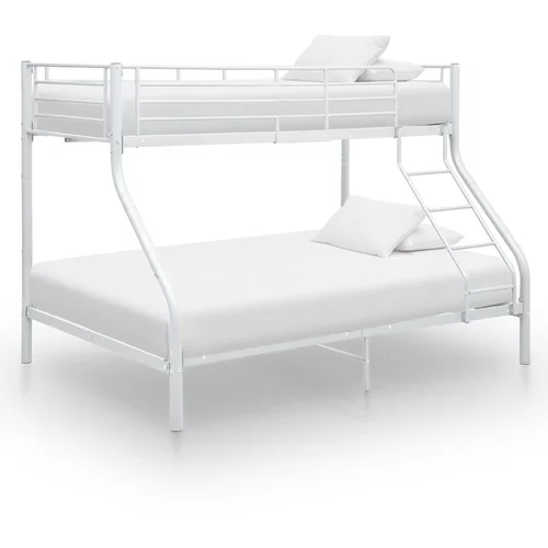 vidaXL posteljni okvir pograd bel kovinski 140x200/90x200 cm