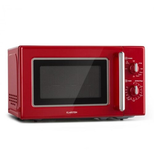 Klarstein caroline mikrovalovna pečica, 20l 700 / 1000 w Ø25,5cm quickselect retro rdeča barva Cene