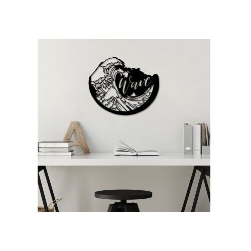 WALLXPERT Zidna dekoracija Wave, 50x41cm, Crna Cene