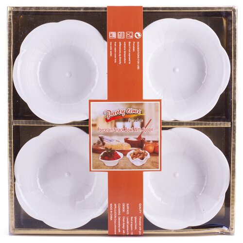 Diker HOME Set porcelanskih činija, 11x11cm, 4 komada, Beli Cene