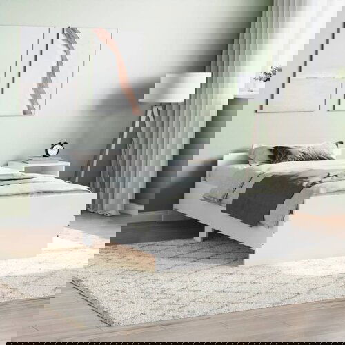 VidaXL Posteljni okvir bel 100x200 cm inženirski les Slike