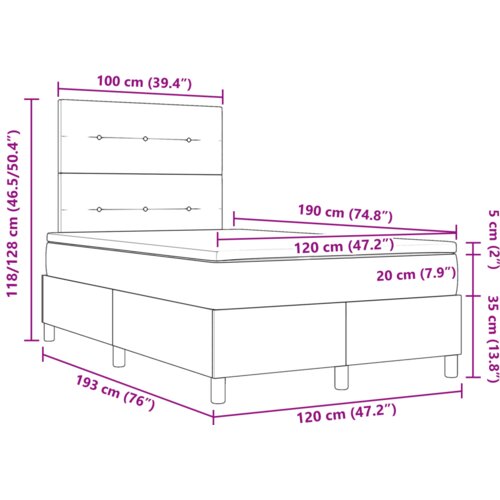 Box Spring Krevet s Madracem Svjetlosiva Mala Dvostruka Bar&amp;scaron;un Slike