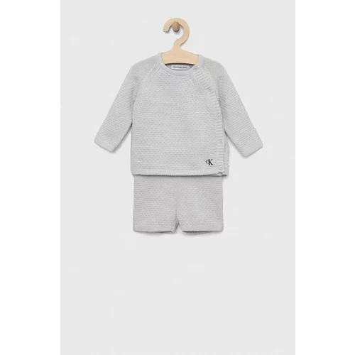 Calvin Klein Jeans Pamučlni komplet za bebe boja: siva