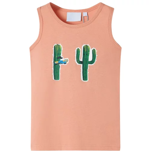 vidaXL Otroška majica brez rokavov kaktus svetlo oranžna 116