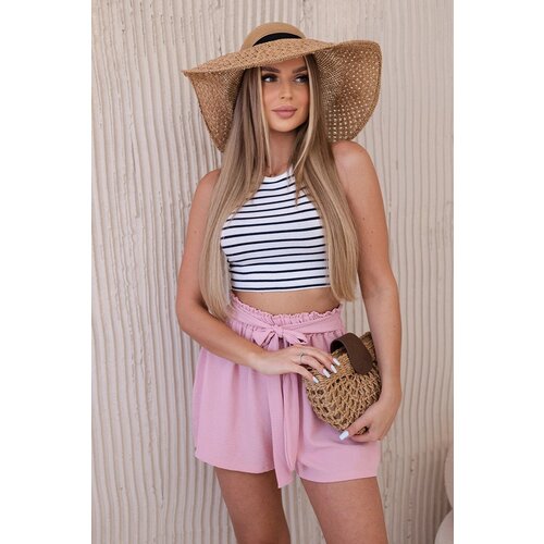 Kesi Viscose shorts with a tie at the waist powder pink Cijene