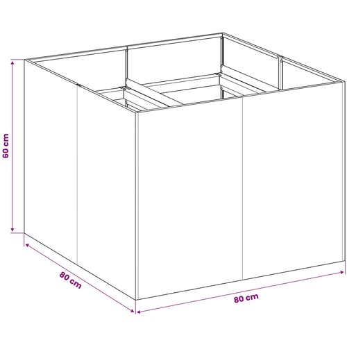  Vrtna saksija Crna 80 x 80 x 60 cm Čelična vrata Slike
