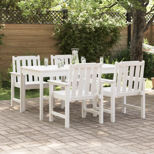 vidaXL vrtne jedilne stolice 4 kosi bele 65,5x55,5x88 cm HDPE Cene