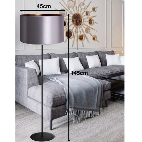  Duolla - Podna lampa CANNES 1xE27/15W/230V prečnik 45 cm srebrna/bakrena/crna Slike