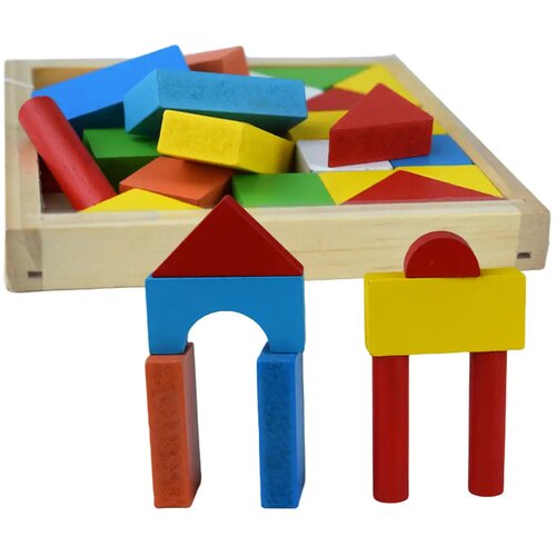 Magic Toys Set od 24 &scaron;arene drvene građevinske kocke u kutiji Cijene