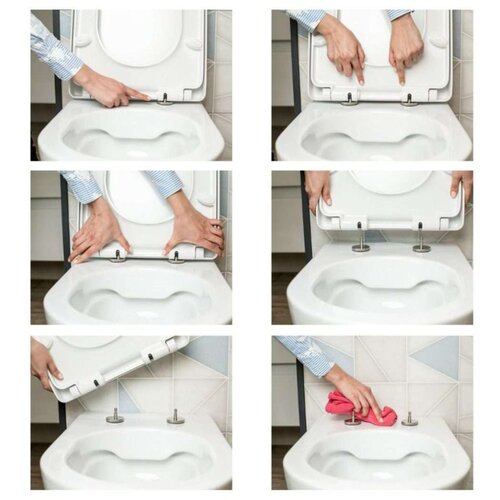 GEPARD SANITARY wc daska taormina c9 45,5&amp;times;36,2 cm, 2,78 kg soft close, duroplast, okov inox, bf+tfp/take off Slike