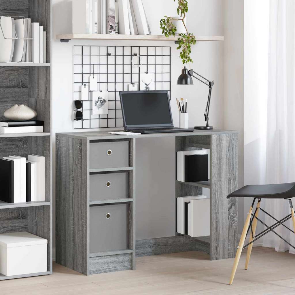  Stol s ladicama Siva Sonoma 100 x 40 x 75 cm Konstruirano drvo - Sivi hrast sonoma Cene