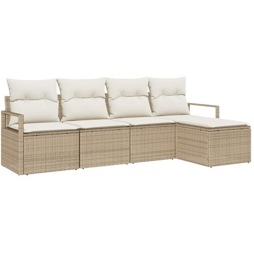  Set sofe 5 kom. Bež i krema poliratan 230 x 117 x 85 cm Slike