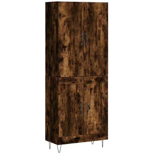  Visoka komoda dimljeni hrast 69 5x34x180 cm konstruiranog drva Slike