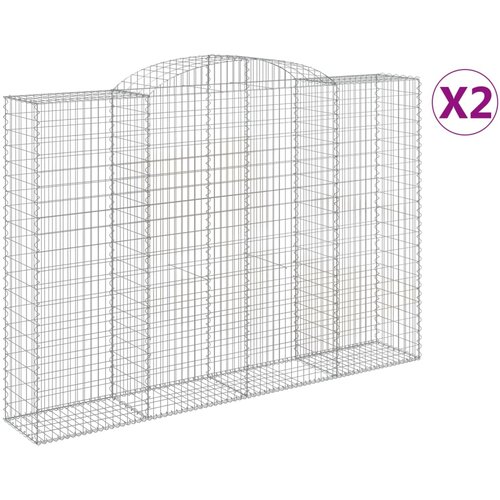  Lučne gabionske ko&amp;scaron;are 2 kom 300x50x200/220cm pocinčano željezo Slike