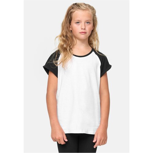 Urban Classics Kids girls' contrasting raglan t-shirt white/black Cene