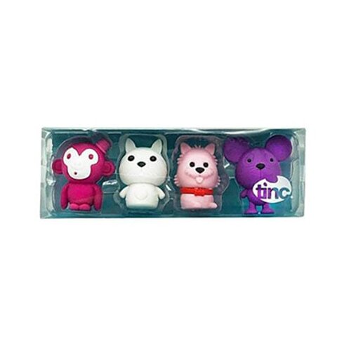 Tinc Animals - Gumice - Animal pink, Set/4 Slike
