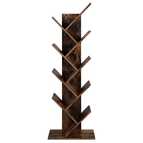 Songmics samostojeći regal za knjige, 5-nivojski, industrijski stil, 50 &times; 25 &times; 141,5 cm, rustikalno smeđa i crna, Cene