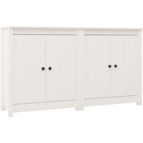 Maison Chic Komoda - Predalnik 2 kosa bela 70x35x80 cm trdna borovina, (21722149) Cene