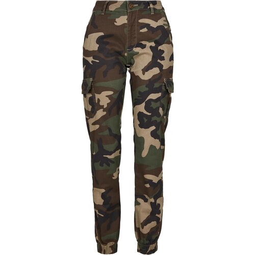 Urban Classics Women's camo cargo pants high waist woodcamo Cene