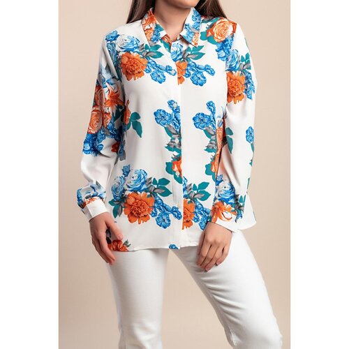 Fenzy Plus Size Bluza S Cvjetnim Printom, Bijela Slike