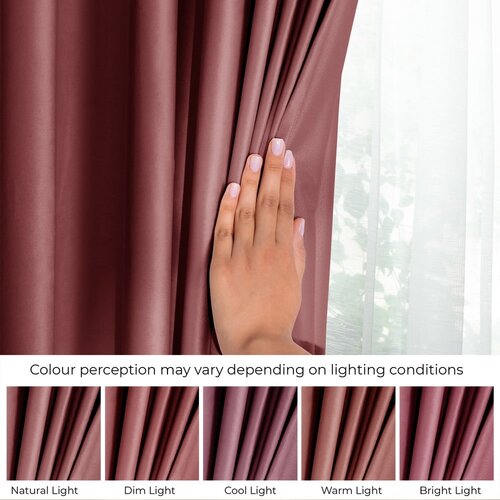 Restilo Rožnata žametna zavesa za delno zatemnitev 140x270 cm Eyelets &amp;ndash; Slike
