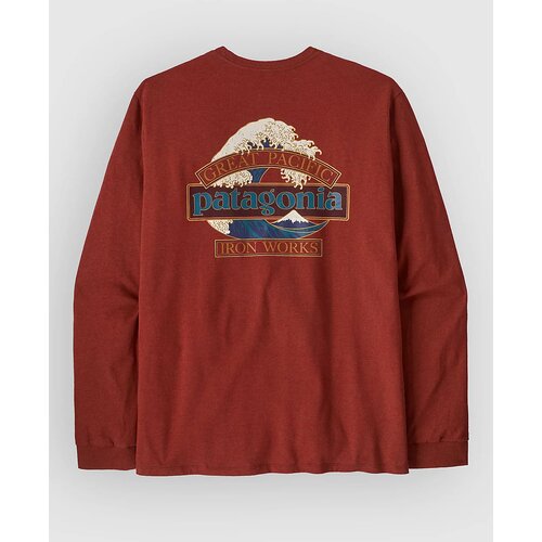 Patagonia Great Waves Responsibili- Majica z dolgimi rokavi rusty red Cene