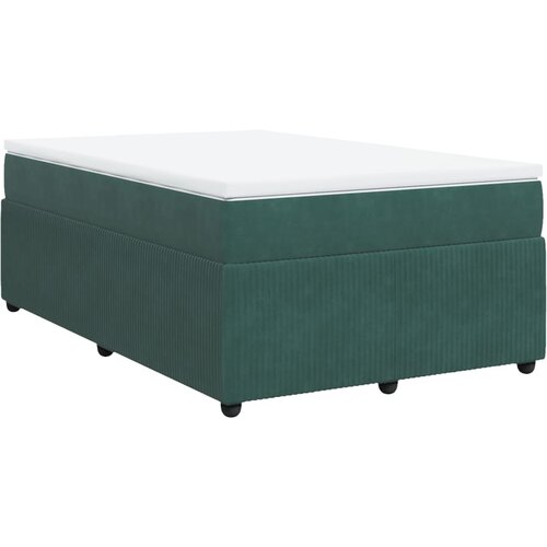 vidaXL Box spring postelja z vzmetnico temno zelen 120x190 cm žamet, (21309297) Cene