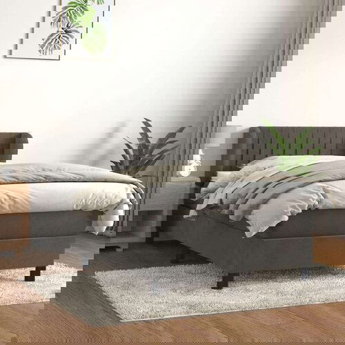 Box spring krevet s madracem tamnosivi 100x200 cm baršunasti Cijene